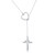 Cross Necklace 925 Sterling Silver Infinity Loving of God Lariat Y Shaped Heart Cross Pendant Necklace Religious Gift for Women Teen Girls, 24 inch
