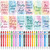 96 Pcs Watercolor Bulk Motivational Pens Inspirational Notepads Set, Pocket Motivational Quote Notebooks Ballpoint Pens, Mini Journals Gift Set for Kids Students Teachers School Office Prizes Supplies