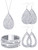 4 Pieces Women's Glitter Jewelry Set Bridal Wedding Multi-Layer Bracelet Faux Leather Dangle Earrings Necklace (Silver)