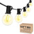 50Ft Outdoor String Lights G40 Globe Patio Lights Waterproof with 27 LED Shatterproof Globe Bulbs(2 Spare), Dimmable Hanging Outside Lights for Backyard Party Porch Wedding Bedroom Decor, Black Wire