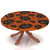 halloween Round Fitted Tablecloth Elastic Edge,for 36" to 44" Round Tables,jack o lantern silhouette,Suitable for festival holiday celebrate party Can Wipe Dining round Table coverr,orange black