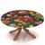Yaofuren Christmas Round Fitted Tablecloth Elastic Edge,for 36" to 44" Round Tables,Snowflake Abstract Pattern,Suitable for Festival Holiday Celebrate Party Table Round Tables Decoration,Multicolor