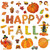 ADXCO 148 Pieces Fall Bulletin Board Decorations with Glue Point Assorted Thanksgiving Bulletin Board Decorations Turkey, Pumpkin, Maple Leaves Cutouts for Fall, Thanksgiving Party Decoration
