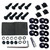 Black Anti Theft License Plate Screws Kits, Fastening Car Tag Frame Holder, M6 1/4" Stainless Steel Screws Caps, Nuts, Rattle Proof Pad for Front Rear Frame Holder Mounting