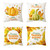 Hpory 4Pcs Fall Throw Pillow Covers 18x18, Thanksgiving Pillow Covers Pumpkin Maple Leaves Flowers Autumn Throw Pillowcase Farmhouse Decorative Thanksgiving Autumn Rustic Cushion Case for Sofa