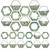 Junkin 60 Pcs Simply Boho Hexagons Cutouts Hexagon Cutout Simply Boho Classroom Decor Assorted Greenery Grain Black White Bulletin Board Decorations for Classroom Home School Bulletin Board Decor