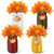 Pinkunn 4 Sets Fall Mason Jar Decor Farmhouse Harvest Mason Jars Thanksgiving Mason Jar Dining Table Centerpiece Mason Jar Decor with Flowers Decoration
