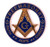Faith Hope Charity Square & Compass Masonic Round Blue Auto Emblem - 3" Diameter
