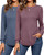 Riyiper 2 Pack Women's Crew Neck Sweatshirts, Long Sleeve Casual Shirts Loose Fit Soft Tunic Tops Plain Basic Pullover Tees (Navy Blue, Wine Red,X Large)