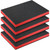 4 Pcs Cuttable Polyurethane Foam Pads Foam Sheets Craft Foam Black Tool Box Foam Insert for Cases Packing Padding Camera Toolbox Storage (Red, Black, 16 x 12 x 1.5 Inch)