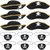 Sratte 12 Pieces Black Pirate Hats for Kids Skull Print Pirate Captain Costume Hat and Felt Pirate Party Patch Accessories for Halloween Party Supplies