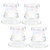 VOSAREA 4pcs Glass Candlestick Ornaments Tapered candlesticks Candles in Bulk Glass Decor Candlestick Holders Glass Candles Holder Tea Light Candle Holders Clear Desktop Centerpiece Column