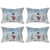 PISERAL Christmas Tree Snowman Throw Pillows Pillow Covers for Couch 12x20 Set of 4 Outdoor/Indoor Linen Throw Pillow Covers Decorative Cushion Case Pillow Cases for Sofa Car Bedroom, Xmas Tree Blue