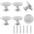 Biaungdo 6 Pcs Kitchen Cabinet Knobs,Round Antique Dresser Knobs Kitchen Drawer Knobs Zinc Alloy Cupboard Door Knobs Dresser Drawer Handle Pulls Hardware for Cabinet with Screws&Screwdriver(Silver)