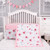 Belsden 3 Piece Crib Bedding Set for Baby Boys Girls, Classic Nursery Bedding Essential Including Comforter, Crib Sheet and Crib Skirt, Ultra Soft Cozy, Pink Rose