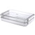 BTSKY 2 Pack Clear Plastic Stackable Storage Box File Protector Case Organizer Portable Project Case Document Holder for 8.5 x 11 Letter A4 File Paper, Plastic Storage Box Office Documents Holder(Small, White)