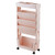 APBATS 5 Tier Mobile Bookshelf, Removable Movable Unique Bookcase, Utility Organizer Pink Bookshelves with Wheels for Kids Children Students Study in Bedroom Living Room Home School