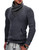 COOFANDY Men Turtleneck Sweater Long Sleeve Cable Knit Jumpers Knit Pullover Sweater Navy Blue