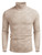 COOFANDY Men's Knitting Sweater Thermal Pullover Hoodie Long Sleeve Turtleneck Light Khaki