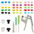 KISSITTY 150set T5 Resin Snap Buttons with Snap Pliers 15 Color No-Sew Buttons Fastener Setter Hand Tool for Sewing and Crafting