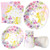 APOWBLS Fairy Party Supplies - Fairy Party Decorations Tableware For Birthday & Baby Shower, Plate, Cup, Napkin, Floral Enchanted Gold Fairy Theme Party Supplies Spring Tea Party Dinnerware | Serve 24
