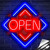 GGK Neon OPEN Sign for Business, 15.8"x15.8" LED Open Neon Sign, USB Powered Business Neon Sign with Dimmer Switch, Open Signs for Studio, Shop, Office, Store, Restaurant, Bar, Hotel (Blue Red 2)