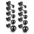 Jovivi Hypoallergenic Stud Earrings 5 Pairs 316L Surgical Stainless Steel Earrings Black Round Ball Earring Studs Set for Women Men 3MM-8MM