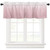 Meet 1998 Valance Curtains for Kitchen Windows Milk White Pink Ombre Short Valances Window Treatment Rod Pocket Valance for Bedroom Bathroom Laundry Room 42x12 inch, 1 Panel