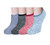 Loritta 4 Pairs Slipper Socks for Women Grippers Winter Warm Grip Soft Fluffy Fuzzy Cozy Non Slip Socks,C-solid Color