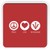 Rikki Knight Peace Love Psychologist Design Square Fridge Magnet, Red
