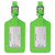 Lewis N. Clark 2-Pack Neon Leather Luggage Tag, Green, One Size
