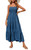 PRETTYGARDEN Women's Summer Maxi Dress Casual Boho Sleeveless Spaghetti Strap Smocked Tiered Long Beach Sun Dresses Dark Blue