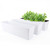 Window Boxes Planters, GREANER 3PCS 16x3.8 Inch Large Herb Planters with Tray, Indoor Succulent Cactus Flowers Vegetable Plastic Rectangle Pots for Balcony, Office, Garden, Outdoor, Windowsill (White)
