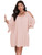 SOLY HUX Women Plus Size Summer Dress Cold Shoulder Short Sleeve Casual Loose Short Dresses Solid Apricot 2XL