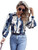 SOLY HUX Women's Casual Button Down Long Sleeve Shirts Marble Print Blouse Tops Multicoloured S