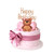 Teddy-Bear Cake Topper, 2.8x2.1inch Teddy Bear Cupcake Topper with Pink Bow Teddy-Bear Cake Decoration for Baby Shower, Anniversary, Birthday Party