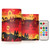 DOMIKING Halloween Pumpkin Red Flameless Candles with Remote Control Electric Led Candles with Timer Battery Operated Flickering Tea Light Candles for Wedding Decoration Votive Home 2 PCS