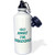 3dRose wb_223980_1"Go Away Im Reading Aqua" Sports Water Bottle, 21 oz, White