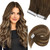 Tape in Hair Extensions Human Hair Brown Balayage Sunny Tape in Natural Hair Extensions Chocolate Brown Ombre Caramel Blonde Mix Dark Brown Balayage Tape ins Extensions Brown 50g 20pcs 14inch