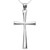 .925 Sterling Silver Simple Classic Flared Cross Pendant Necklace with Rolo Chain - 20"