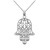 925 Sterling Silver Jewish Hamesh Hand Filigree Charm Hamsa Pendant Necklace, 18"