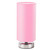 lifeholder Table Lamp, Bedside Nightstand Lamp, Simple Desk Lamp, Cylinder Table Lamp for Bedroom Living Room Office Study, Pink Shade and Silver Base