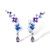 Santuzza 925 Sterling Silver Flower Butterfly Earrings Purple Glass Cubic Zirconia Enamel Dangle Earrings for Women
