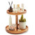 2 Tier Acacia Wood Lazy Susan Organizer, Rotating Lazy Susan Spice Rack Turntable Organizer for Kitchen Countertop and Cabinet