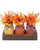 Fall Mason Jar Centerpiece for Table with Wood Tray & Artificial Flowers, Set of 3 Mason Jars Farmhouse Decor Painted Decorative Jars for Thanksgiving Home Decor, Kitchen Table Centerpiece