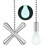 Ceiling Fan Pull Chain Extender, 2pcs 3mm Diameter Beaded Fluorescent Ceiling Fan Pull Chain Ornaments with Connector Glow in The Dark (Silver)