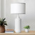 26in Table Lamp for Living Room, Farmhouse Nightstand Lamp, Modern Tall Bedside Lamp for Bedroom End Table, White Ceramic Table Lamp with Fabric Lampshade, E26 Socket, Bulb Not Included