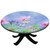 Floral Round Fitted Tablecloth, Pink Flowers Elastic Edge Polyester Home Decor Table Clothes, Fits 36" Round Table, Dust & Oil Proof Washable Table Cover For Family Festival Party Use Table Cloth