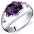 Peora Amethyst Promise Ring in Sterling Silver, Designer Solitaire Oval Shape, 9x7mm, 1.50 Carats total, Comfort Fit, Size 7