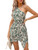 CUPSHE Women's Floral Print One Shoulder Sleeveless Mini Dress A Line Belted Short Casual Dress